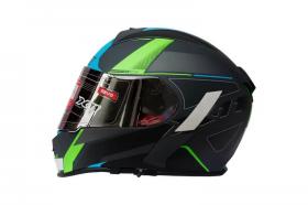 Capacete X11 Revo Pro Flagger SV Preto e Verde (C/VISEIRA SOLAR)
